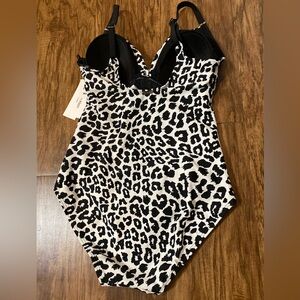 New! W/tags, Sz 12. Calvin Klein, black & white swimsuit.